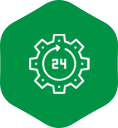 24/7 service gear and clock